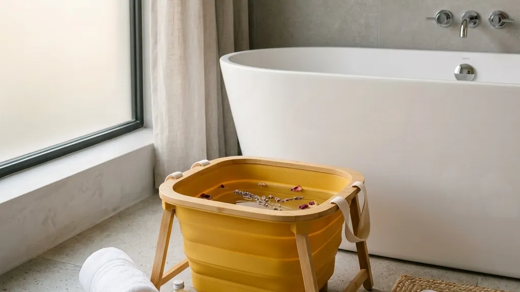 出張や旅行の足の疲れに。ホテルで「足湯」ができる折りたたみバケツが最強のリカバリーだった