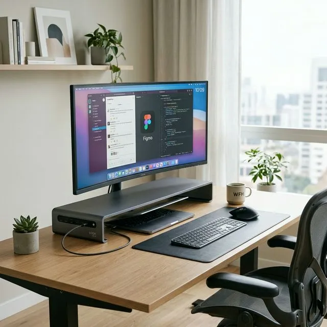 デスク上の配線地獄を一瞬で消し去る！12-in-1モニタースタンドがもたらす究極の極簡空間