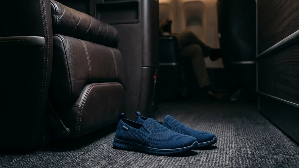 長距離移動の疲れは『靴の圧迫』が9割。座席をリビング化する携帯ルームシューズ「グンゼ おうちスリッポン」