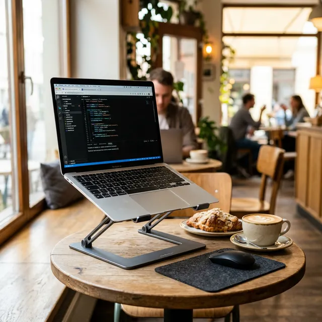 カフェで首が痛くならない！わずか173gの超軽量「SODI ノートPCスタンド」