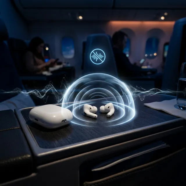 飛行機で最強のイヤホンおすすめ！Apple AirPods Proが機内で圧倒的な理由のアイキャッチ画像