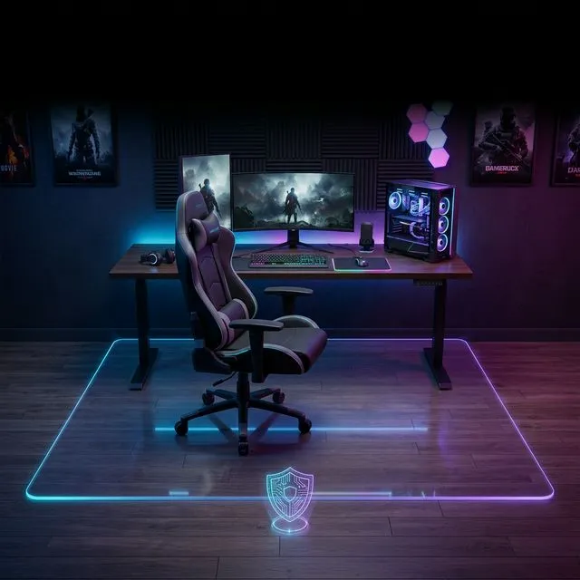 賃貸の床傷・へこみを完全防御！キャスターが沈まない硬質チェアマット