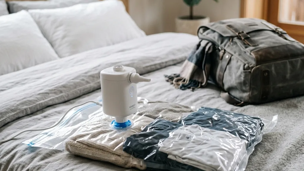 1泊の荷物が劇的に軽くなる。パッキングを全自動化する「TINY PUMP 3X」