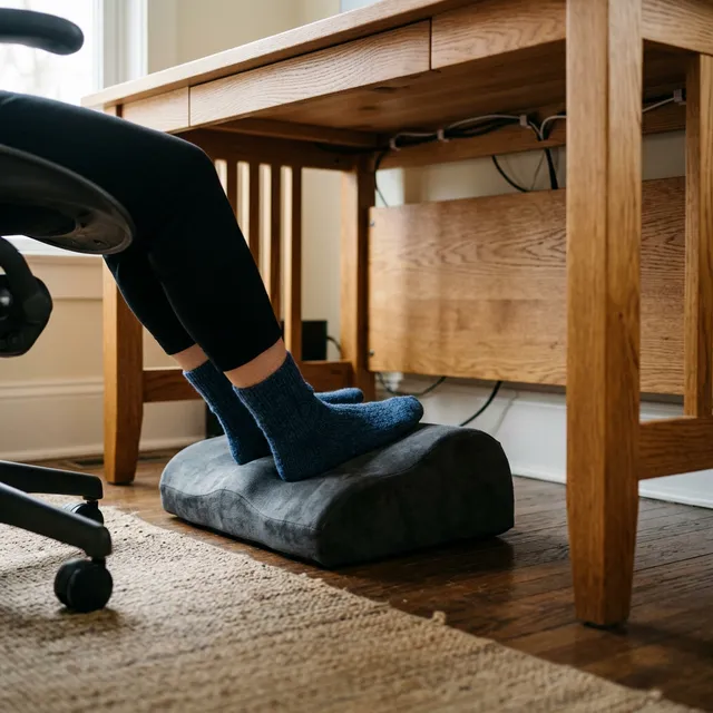 足が床に届かない問題を解決！姿勢を正す「デスク下フットレスト」