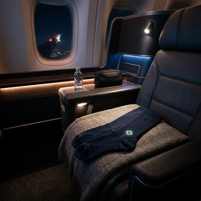 【一般医療機器の威力】飛行機やデスクワークの「パンパンな足」を救う、メディキュットの最適解のアイキャッチ画像