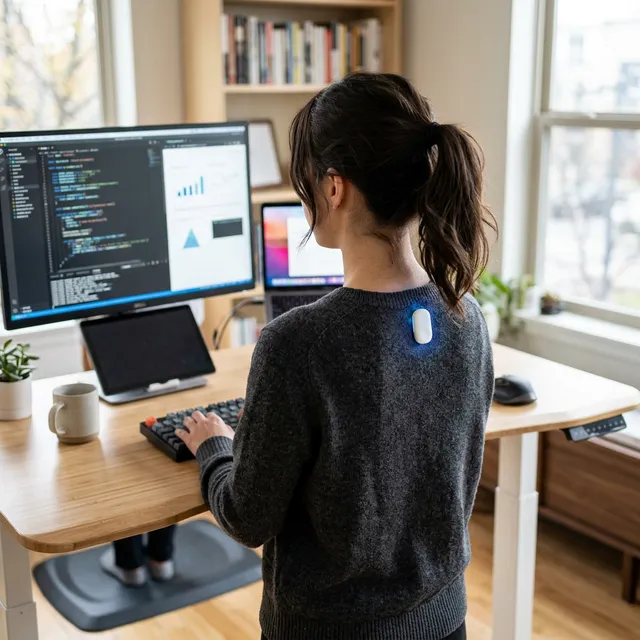 無意識の猫背を強制リセット！首にかけるだけの「スマート姿勢トラッカー」