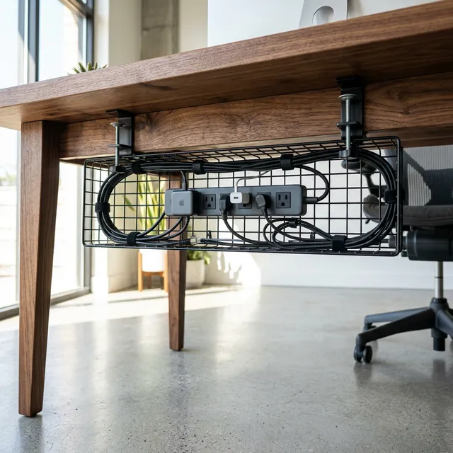 【伸縮式】デスク下の配線地獄をゼロにする「後付けケーブルトレー」