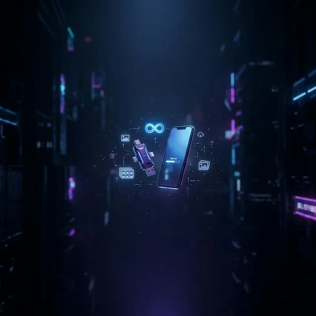 スマホの容量不足を一撃で解消！アプリ不要の「4in1 大容量USBメモリ」