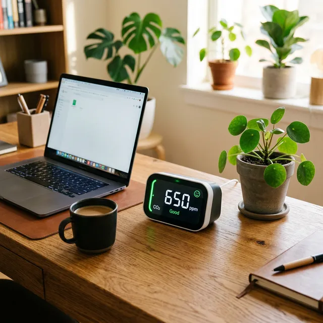 眠気と頭痛の意外な原因を発見！高精度なNDIR方式の「卓上CO2センサー」