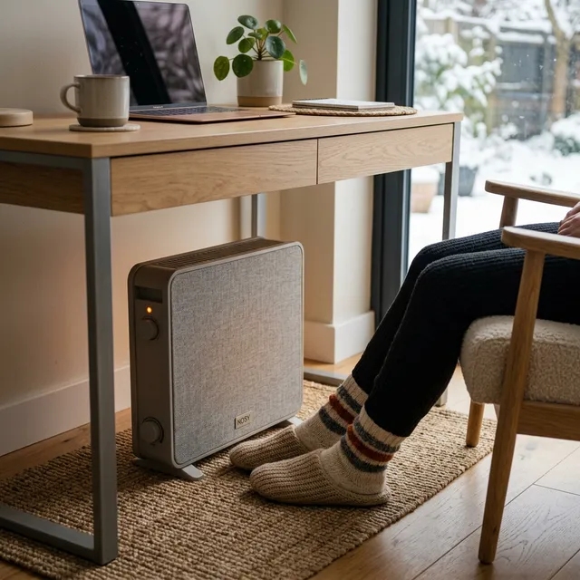 【デスク用こたつ化】足元の極寒を救う！折りたたみパネルヒーターの魔法のアイキャッチ画像