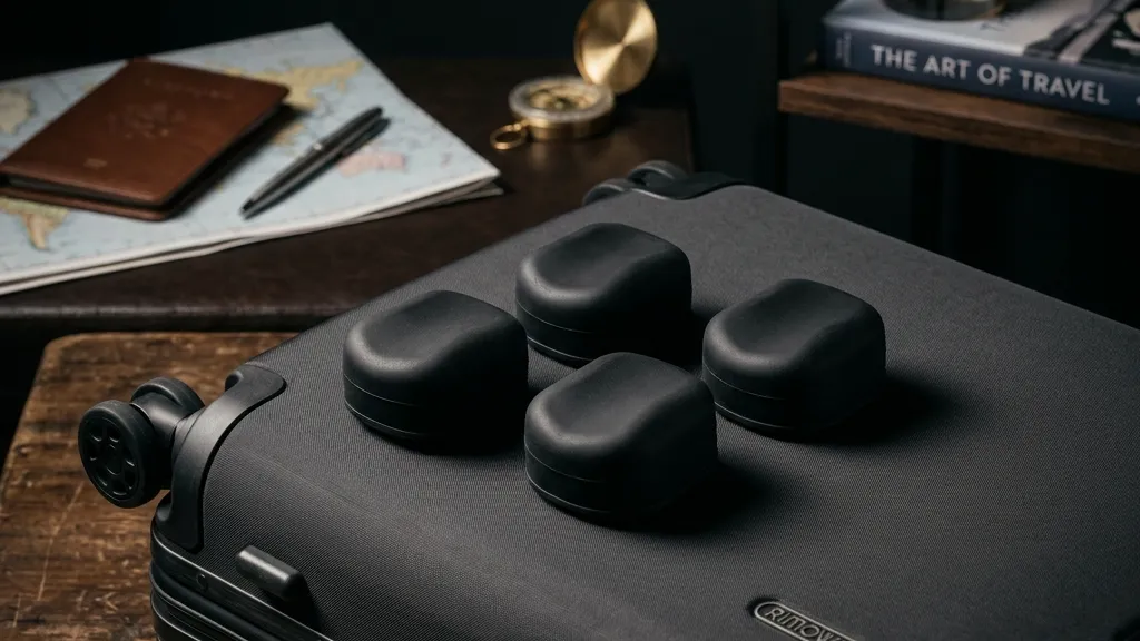 スーツケースのガラガラ音から解放、IUGGANシリコンキャスターカバー