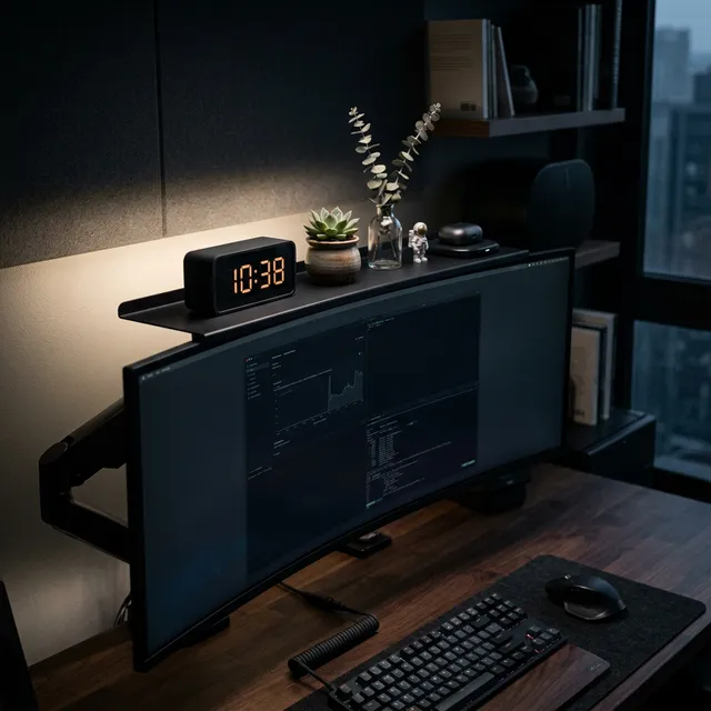 デスクの収納不足を解決！モニター上の「空中」を活用するディスプレイボード