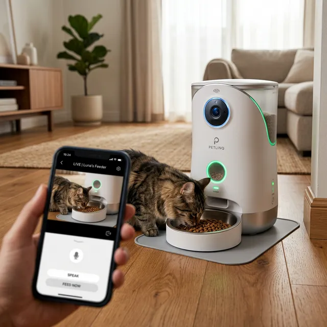 留守中の不安がゼロに！見守りカメラ＋会話ができる「スマート自動給餌器」
