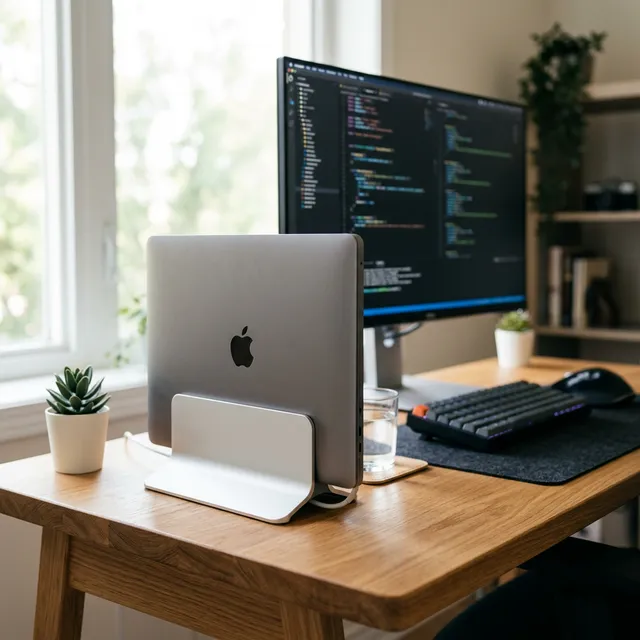 【デスクが狭い人必見】ノートPCを「縦置き」してクラムシェル空間を倍増させる神アイテム