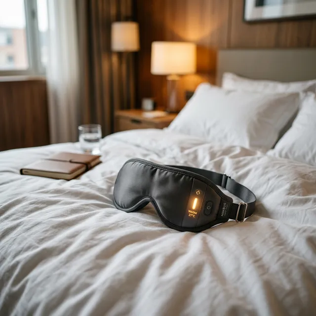 睡眠の質が劇的アップ！完全遮光とシルク100%の「充電式ホットアイマスク」